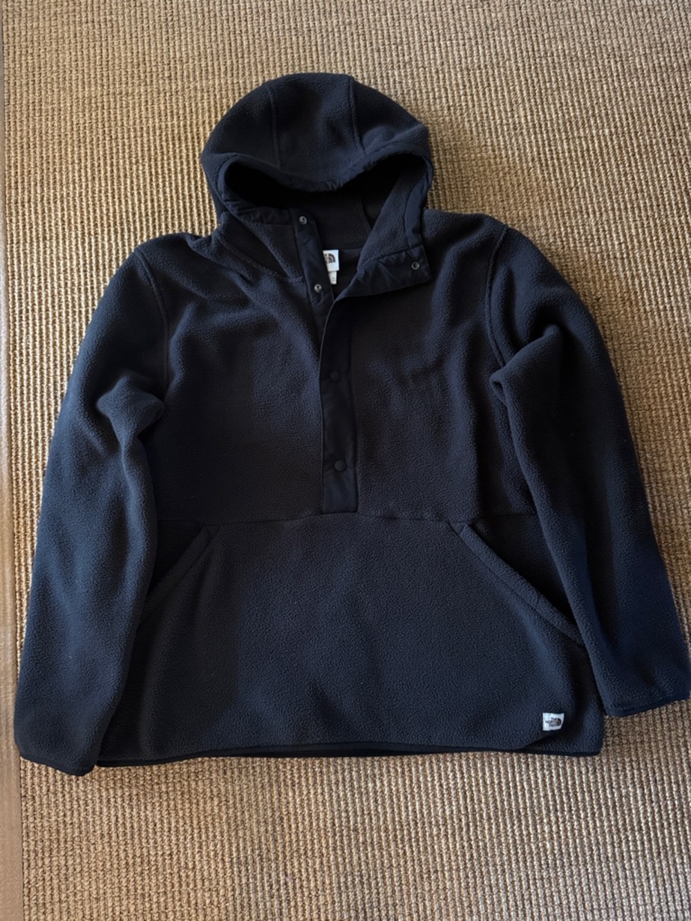 The North Face Black Hooded Snap Pullover Fleece